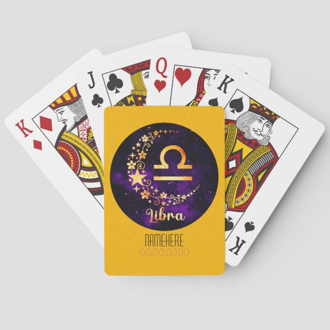 Skapa din egen Lila Celestial Libra Zodiac Casinokort (Baksidan)