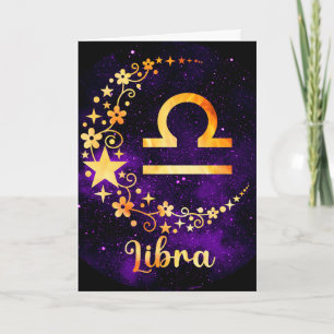 Skapa din egen Lila Celestial Libra Zodiac Helgkort