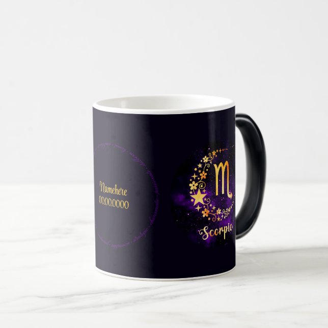 Skapa din egen Lila Celestial Scorpio Zodiac Magisk Mugg (Framsida höger)