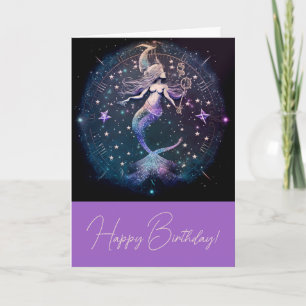 Skapa din egen Lila Celestial Sjöjungfru Helgkort
