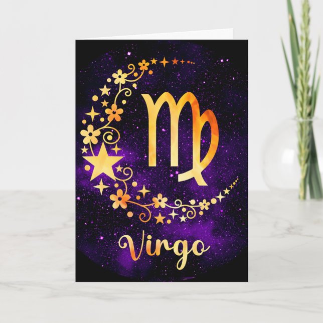 Skapa din egen Lila Celestial Våg Zodiac Helgkort (Framsida)