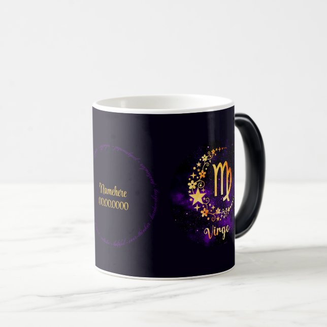 Skapa din egen Lila Celestial Våg Zodiac Magisk Mugg (Framsida höger)