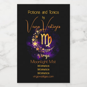 Skapa din egen Lila Celestial Våg Zodiac Vinetikett