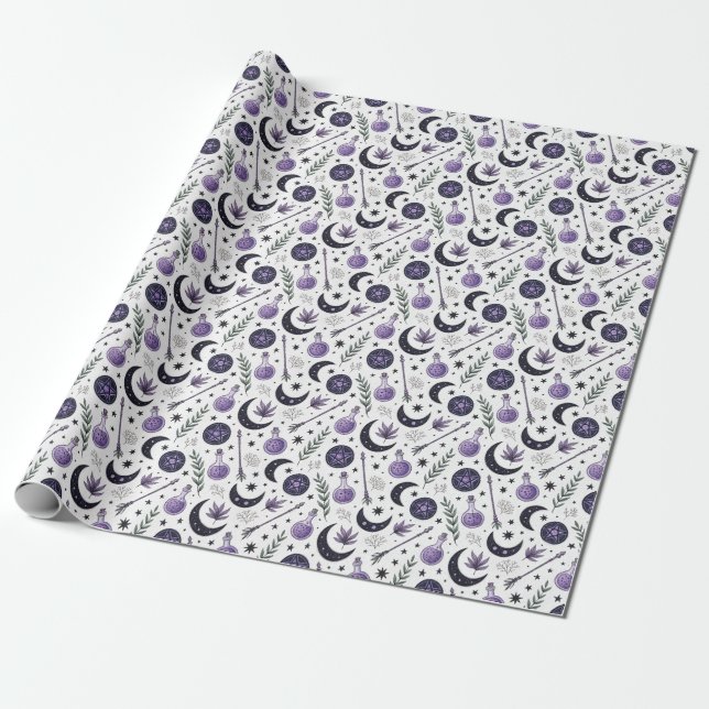 Skapa din egen lila halvmåne nattmagi presentpapper (Utrullad)