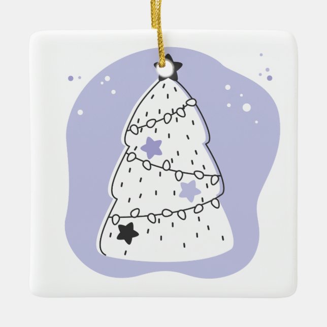 Skapa din egen Lila Julgran Julgransprydnad Keramik (Framsida)