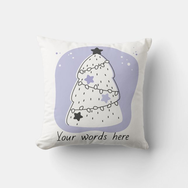 Skapa din egen Lila Julgran Kudde (Framsida)