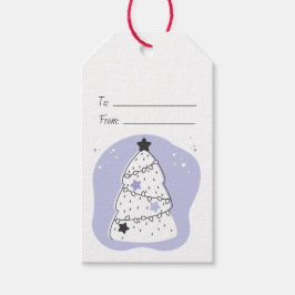 Skapa din egen Lila Julgran Presentetikett