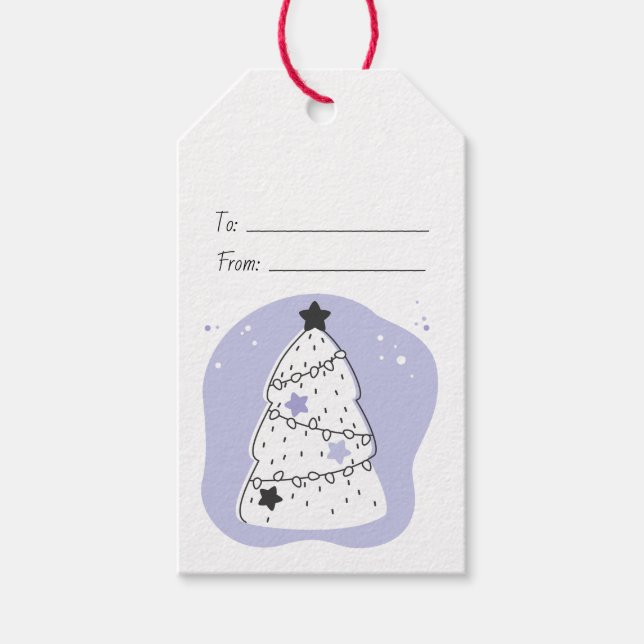 Skapa din egen Lila Julgran Presentetikett (Framsidan)