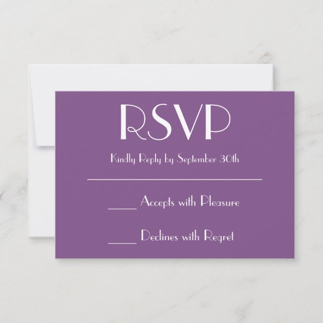 Skapa din egen lila RSVP OSA Kort (Framsida)