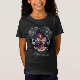 Skapa din egen Lila & Silver Black Girl T Shirt