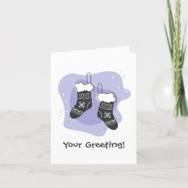 Skapa din egen Lila Stocking jul Helgkort