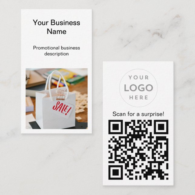 Skapa din egen Logotyp för kampanjQR-kodfoto Visitkort (Fram/baksida)