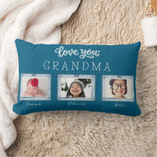 Skapa Din Egen Love You Mormor 3 Foto Söt Lumbarkudde