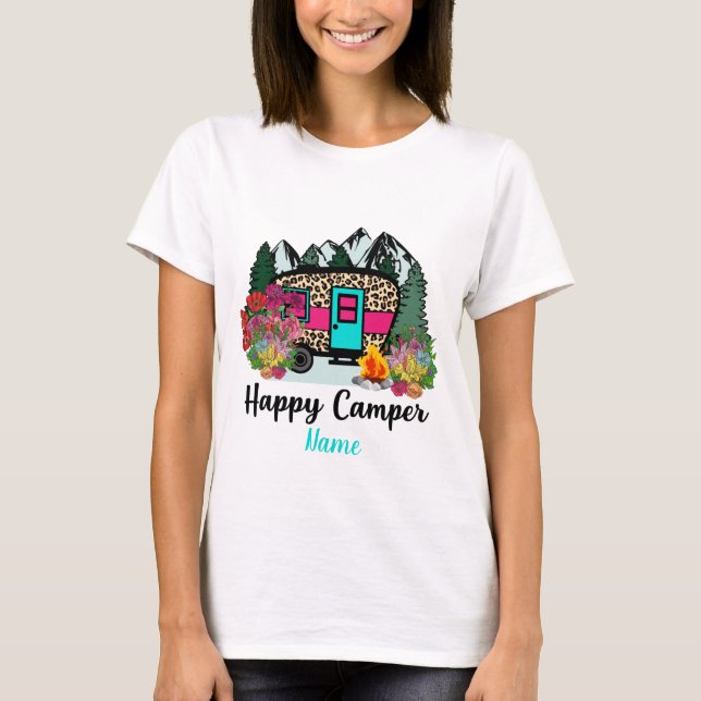 Skapa din egen Lycklig Camper T Shirt (Framsida)