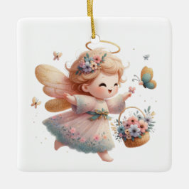 Skapa din egen Lycklig Flowers Angel Julgransprydnad Keramik