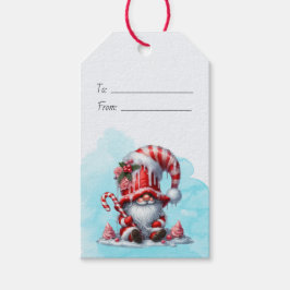 Skapa Din Egen Lycklig Pepparmynts Jul Tomte Presentetikett