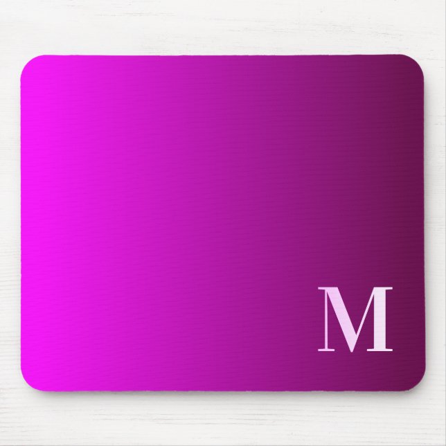 Skapa din egen Magenta Ombre Monogram Musmatta (Framsidan)