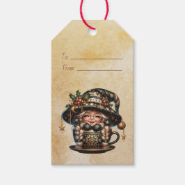 Skapa din egen magiska julgnom tekopp presentetikett