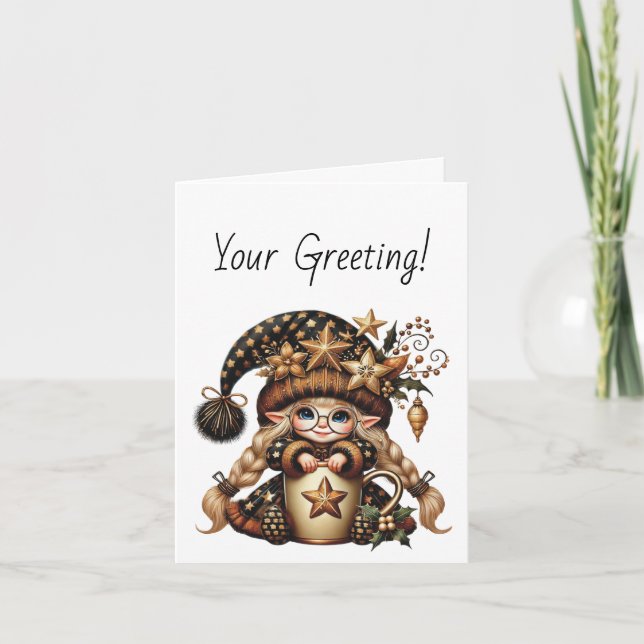 Skapa din egen magiska jultomkaka helgkort (Framsida)