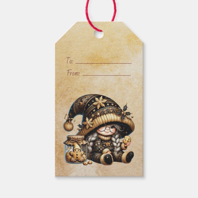 Skapa din egen magiska jultomte Cookie Burk Presentetikett (Framsidan)