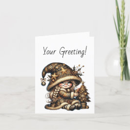 Skapa din egen magiska jultomte Träd Helgkort