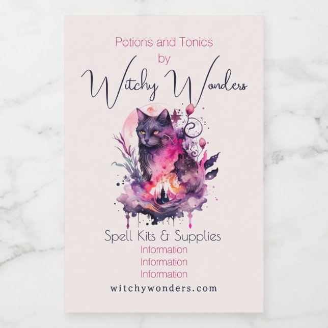 Skapa din egen magiska, svarta katt mat etikett (Singel etikett)