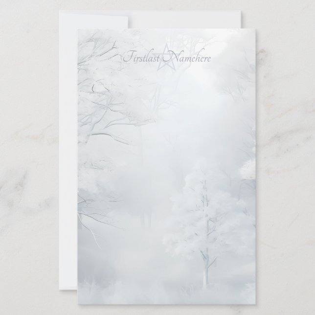 Skapa din egen magiska vinter Yule skog Brevpapper (Framsida)