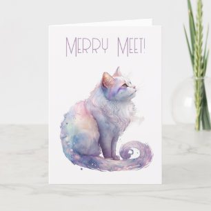 Skapa din egen magiska vit katt helgkort