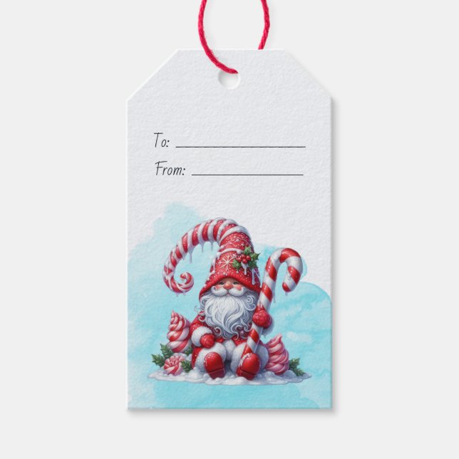 Skapa Din Egen Majestätiska Pepparmynta Jultomte Presentetikett (Framsidan)