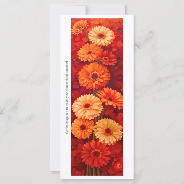 Skapa din egen målade Orange Gerberas Bookmark (Framsida)