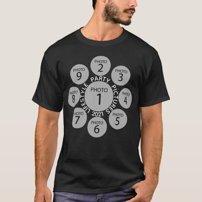 Skapa din egen MALL 9-FOTOKOLLAGE T Shirt (Framsida)