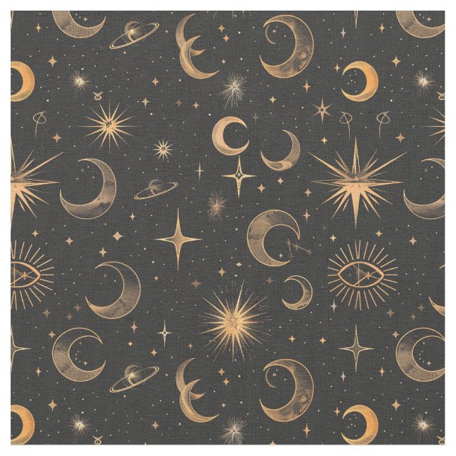 Skapa din egen Måne & Planets Celestial Tyg (Närbild)