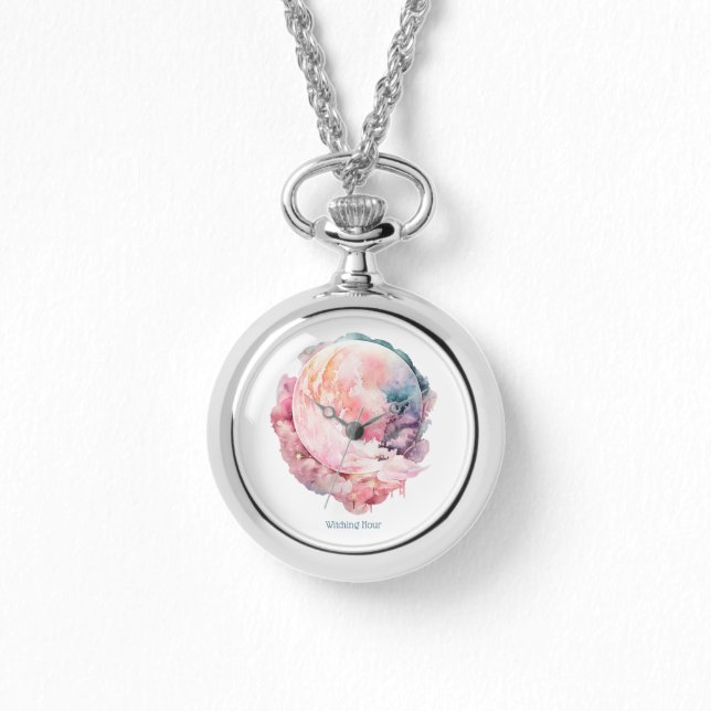 Skapa din egen månkärleksmagi Cloudy Pink Moon Armbandsur (Framsida)