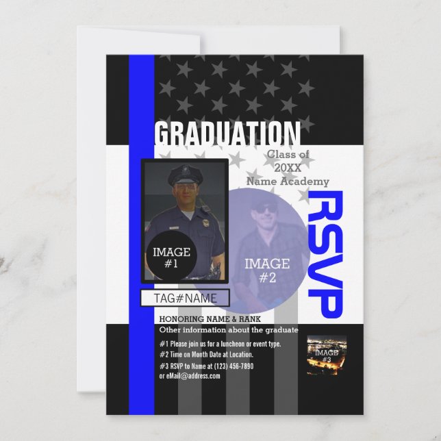 Skapa din egen med 3 bilder och 9 textrader inbjudningar (Framsida)