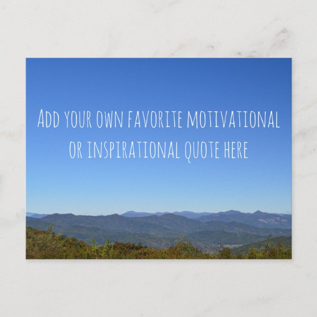 Skapa din egen meddelandemiljö för bergshorisonten vykort (Framsida)