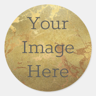 Skapa din egen metalliska Guld Faux Marble Runt Klistermärke