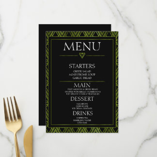 Skapa din egen - minimalistisk svart Art Deco Meny