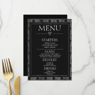 Skapa din egen - minimalistisk svart Art Deco Meny