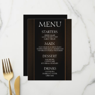 Skapa din egen - minimalistisk svart orange event meny