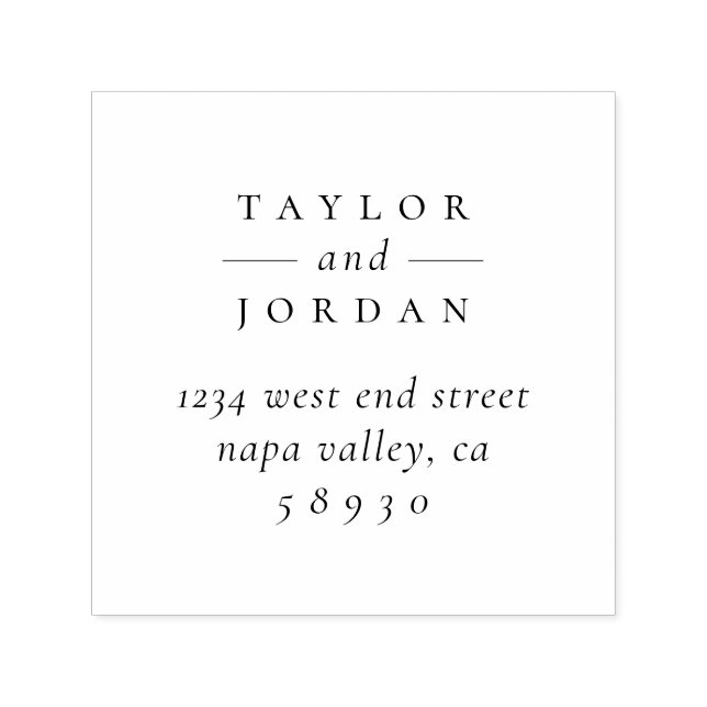 Skapa din egen minimalistiska Bröllop-Returadress Självfärgande Stämpel (Design)