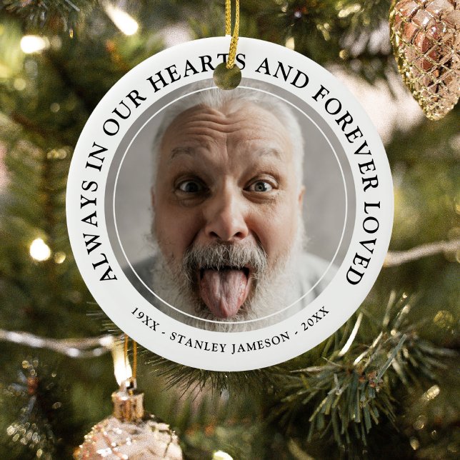 Skapa din egen minnesbild & text hyllning julgransprydnad keramik (Skapare uppladdad)