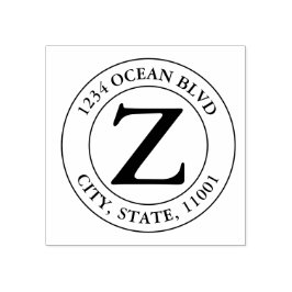 Skapa din egen Modern Monogram Family Namn-runda Stämpel