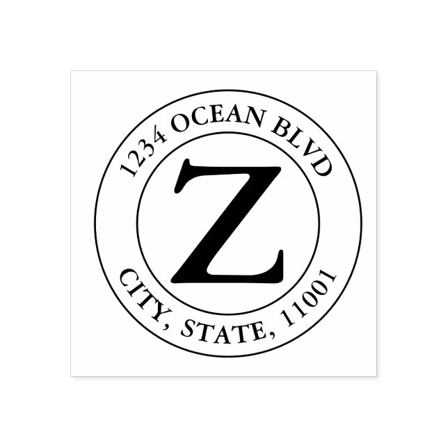 Skapa din egen Modern Monogram Family Namn-runda Stämpel (Tryck)