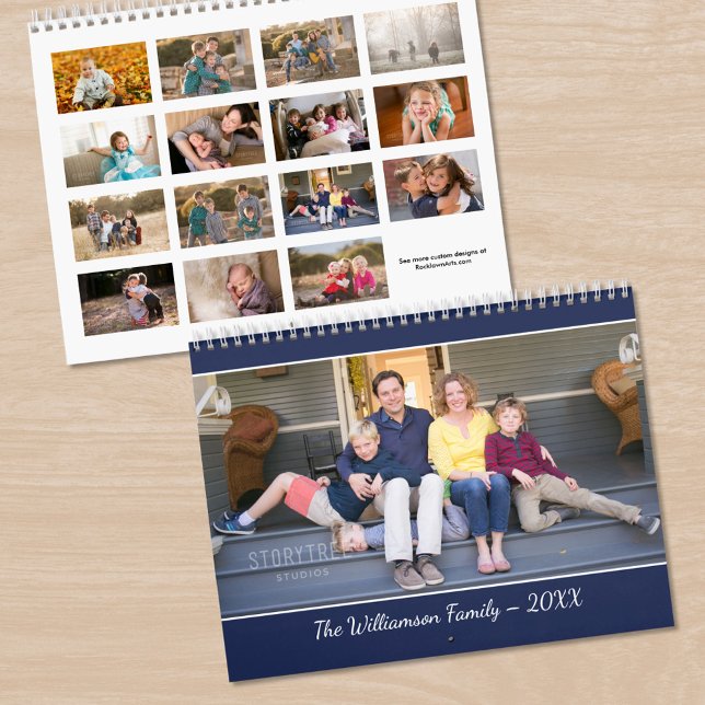Skapa din egen moderna 15 månaders foto kalender (Create Your Own Modern 15 Month Photo Calendar, front/back)
