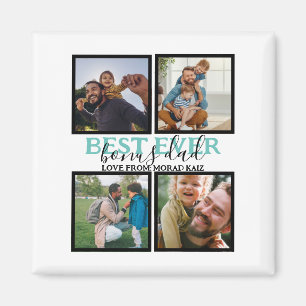 Skapa din egen moderna Bonus Pappa 4-fotosamling Magnet
