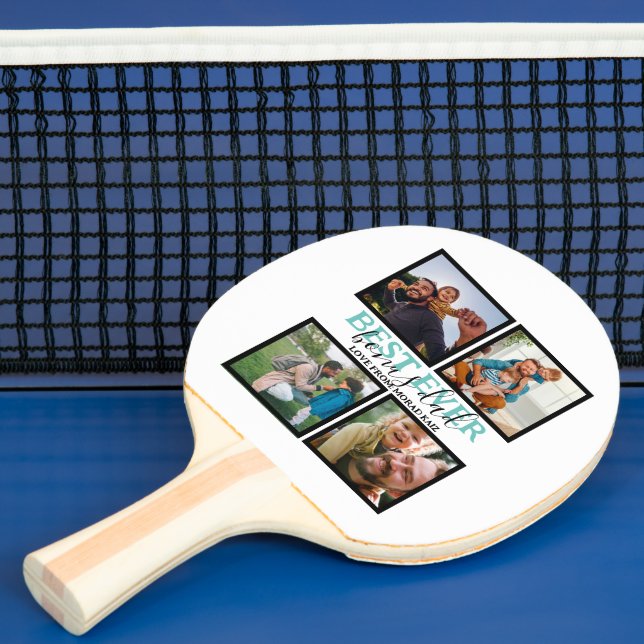 Skapa din egen moderna Bonus Pappa 4-fotosamling Pingisracket (Insitu)