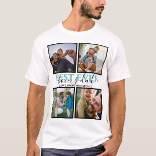 Skapa din egen moderna Bonus Pappa 4-fotosamling T Shirt