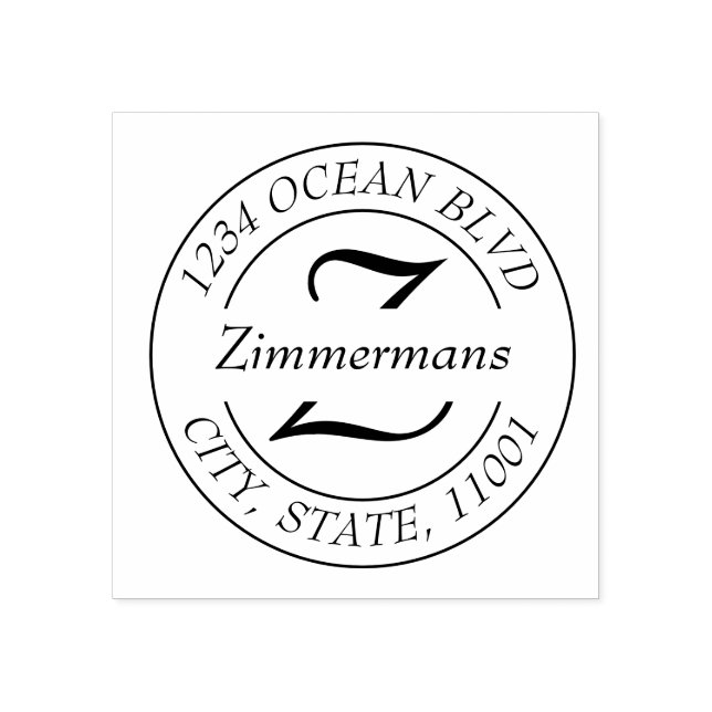 Skapa din egen moderna enkla monogramrunda stämpel (Tryck)