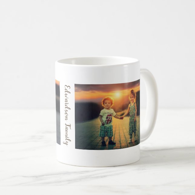 Skapa din egen moderna fotokollage-familj mugg (Framsida höger)