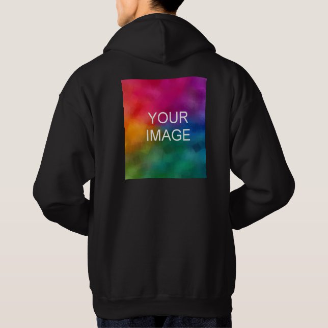 Skapa din egen moderna Manar Basic Black Hoodie (Baksida)